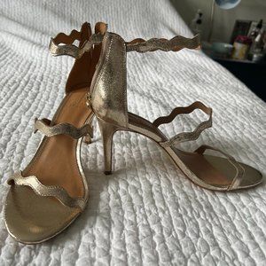 J crew Gold Heels